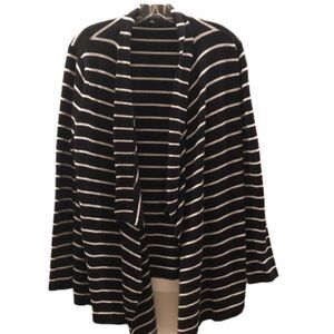 STITCH FIX STACCATO Cardigan Black and White Stripe W…